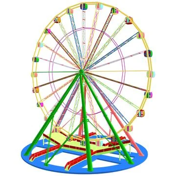 Carousel Ferris Wheel Vector Stockillustratie