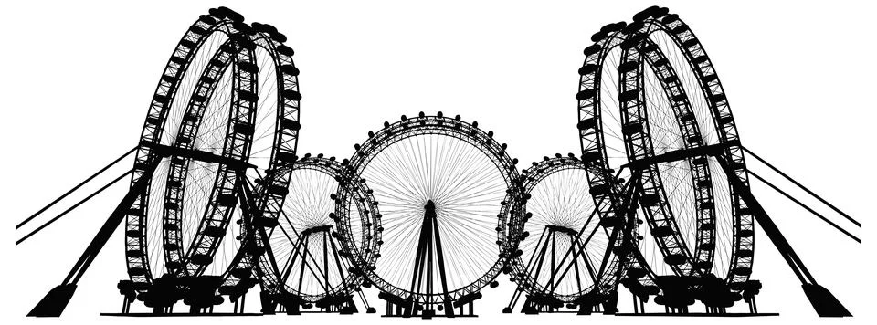 Carousel Field Silhouette Vector 스톡 일러스트