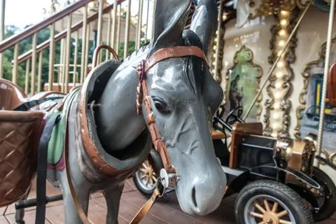 Carousel figure closeup donkey Foto stock