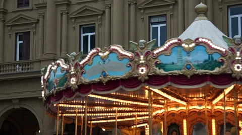 Carousel in Florence (3 of 5) Stock Footage 32197862