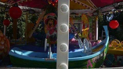 Carousel in the form of a boat Video stock 79790865