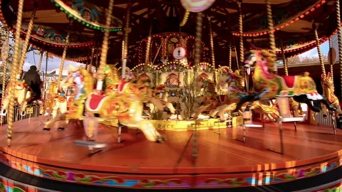 Carousel in a funfair 스톡 동영상 70059205