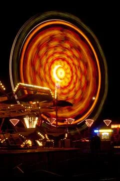 Carousel in funfair in motion Stock Photos