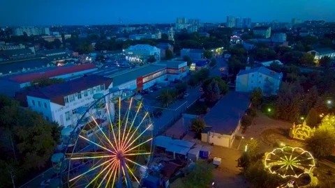 Carousel glow in the twilight Video stock 96076523