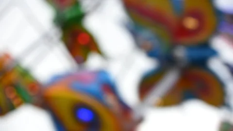 Carousel with high speed in Prater in Vienna, Austria Stock Footage 110859351