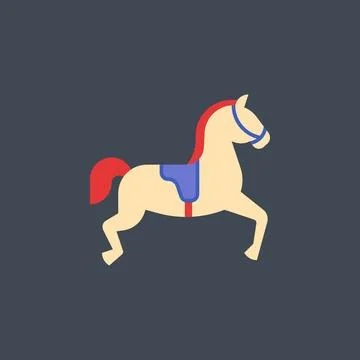 Carousel Horse Circus Ride Flat Illustration Stock Illustration