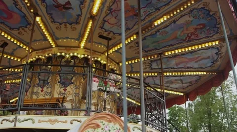 Carousel. Horses on a carnival. Stock Footage 56377672