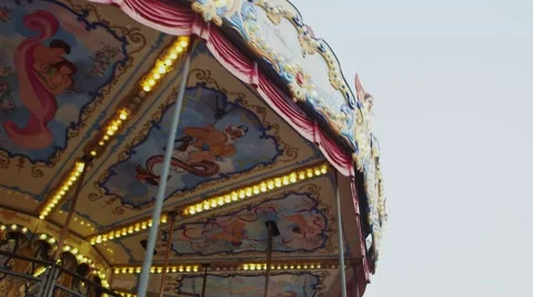 Carousel. Horses on a carnival. Stock Footage 56377687