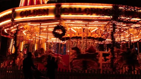 Carousel horses Stock Footage 45840329