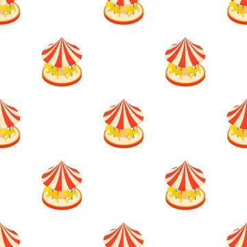 Carousel with horses pattern seamless vector Illustrazione stock