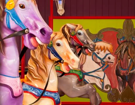 Carousel horses Stock Photos