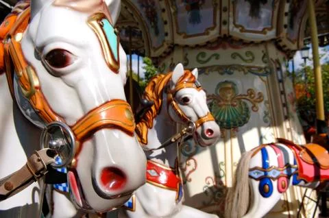 Carousel horses Stock Photos