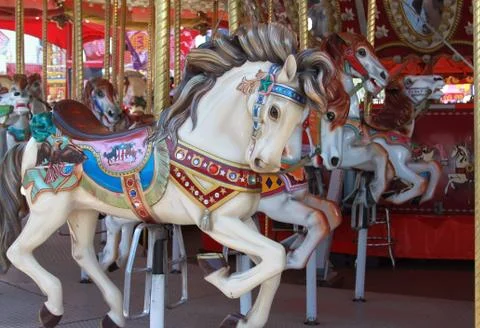 Carousel horses Stock Photos