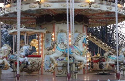 Carousel with horses Stock Photos