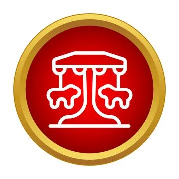 Carousel icon representing a fun merry go round ride Stock Illustration