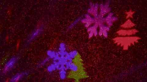 Carousel of light rays of different colors. Flying colored silhouettes Stock-Footage 202040737