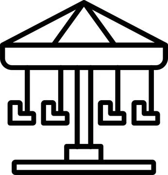 Carousel Line Icon Design Stock Illustration