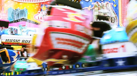 Carousel luna park 02 Stock Footage 22605591