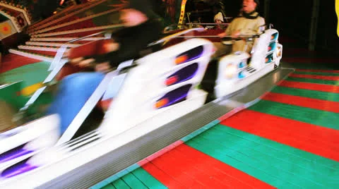 Carousel luna park 07 Stock Footage 22614573