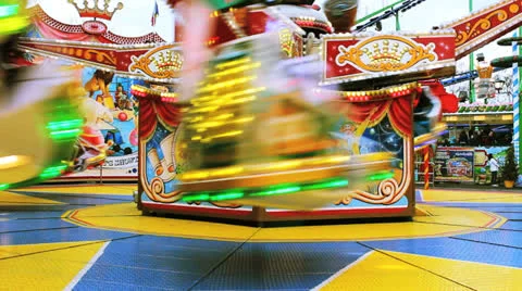 Carousel luna park 13 Stock Footage 22663616