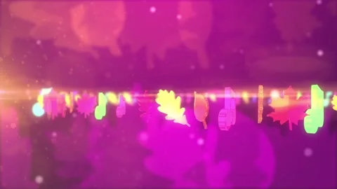 Carousel made of musical notes and autumn leaves. A loop. Abstract background. Stock Footage 160533814