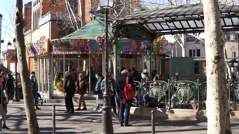 The Carousel Manege Paris Stock Footage 117157356