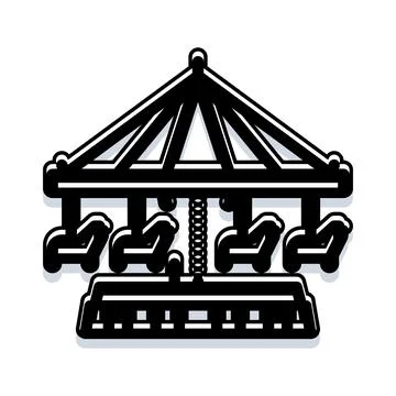 Carousel merry go round amusement park ride icon Stock-Illustration