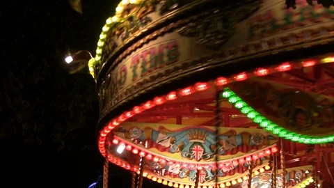 Carousel Merry Go Round CU Night Stock-Footage 101683891