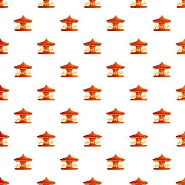 Carousel merry go round seamless pattern for fun background イラスト素材