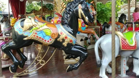 Carousel Moving Stock Footage 136030606