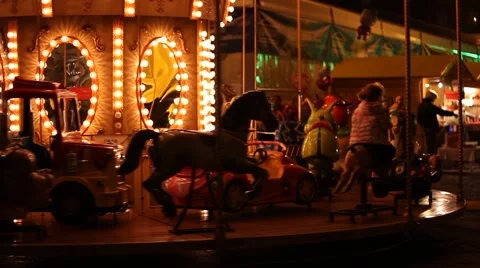 Carousel by Night Stock Footage 46111961