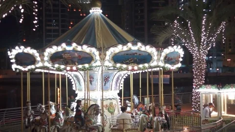 Carousel at Night Vídeo Stock 76941801