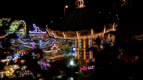 Carousel night Stock Footage 82395872