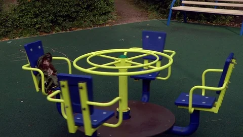 Carousel with one doll Stock Footage 81044632