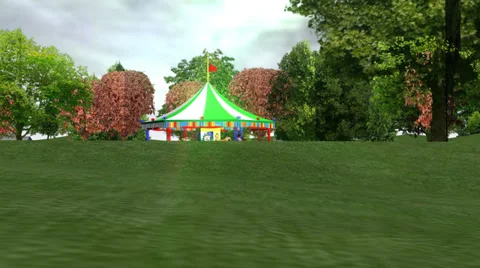 Carousel in the Park:  Camera Zoom Edition Video stock 32961775