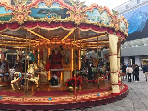 Carousel in Piazza della Republica Stock Photos