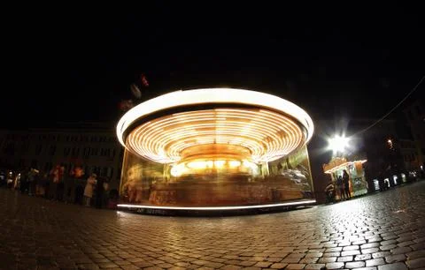 Carousel in Piazza Navona Stock Photos