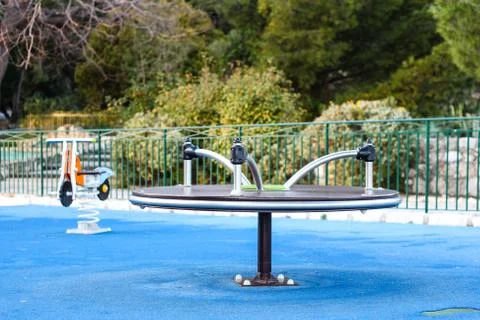 A carousel at a playground Foto stock