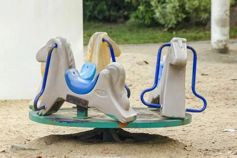 Carousel in the playground Stock Photos