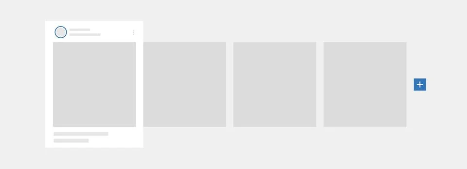 Carousel post mockup template. Mobile app interface design. Social network 库存插图