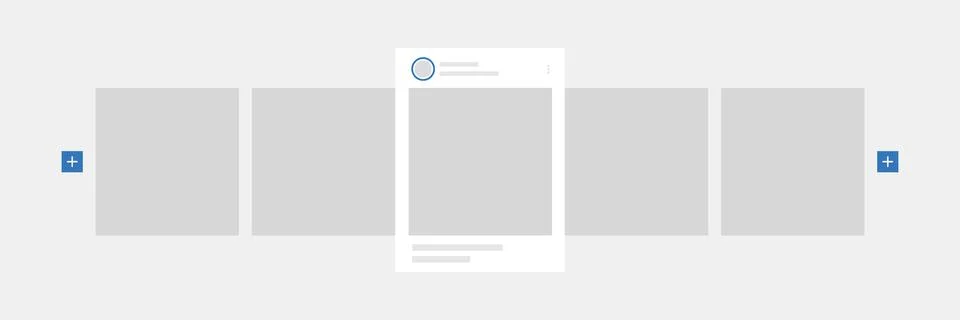 Carousel post mockup template. Social network carousel post design. Smartphone Stock Illustration