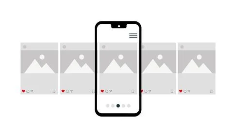 Carousel post, new popular smartphone Stock Illustration