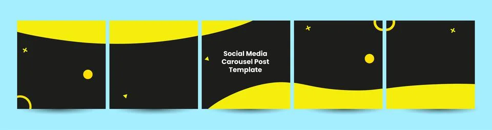 Carousel Post Template on Social Media Stock Illustration