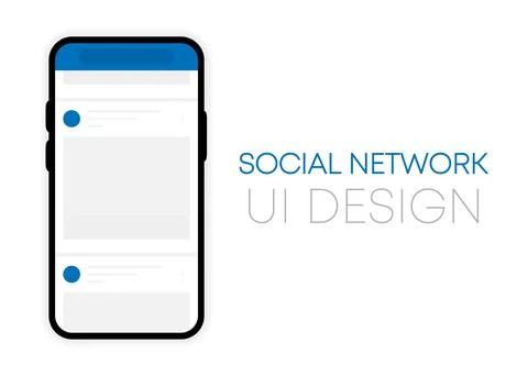 Carousel posts on social network on interface smartphone. Mobile mockup. Mode Stock Illustration