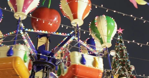 Carousel on Red Square in defocus Video stock 123007152
