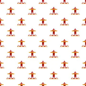 Carousel ride attraction toy seamless pattern 스톡 일러스트