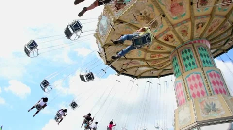 Carousel ride at the County Fair Stock Footage 8521522