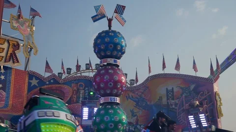Carousel ride Fairground Octoberfest Munich Stock Footage 89960980