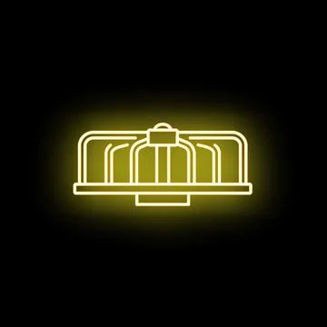 Carousel ride neon glowing icon on dark background Stock Illustration