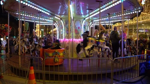 Carousel At The Riverfront, Merry-Go-Round Stock Footage 122162583